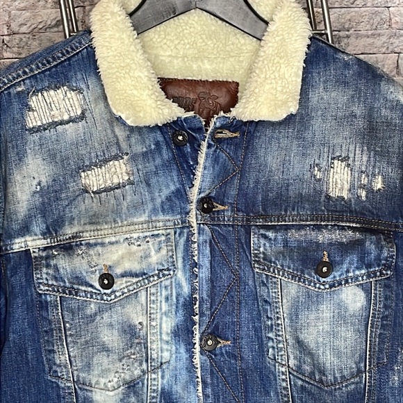 🔥🔥PRPS Acid Wash Denim Fully insulated Trucker Jacket Size: XXL🔥🔥 - Picture 2 of 16